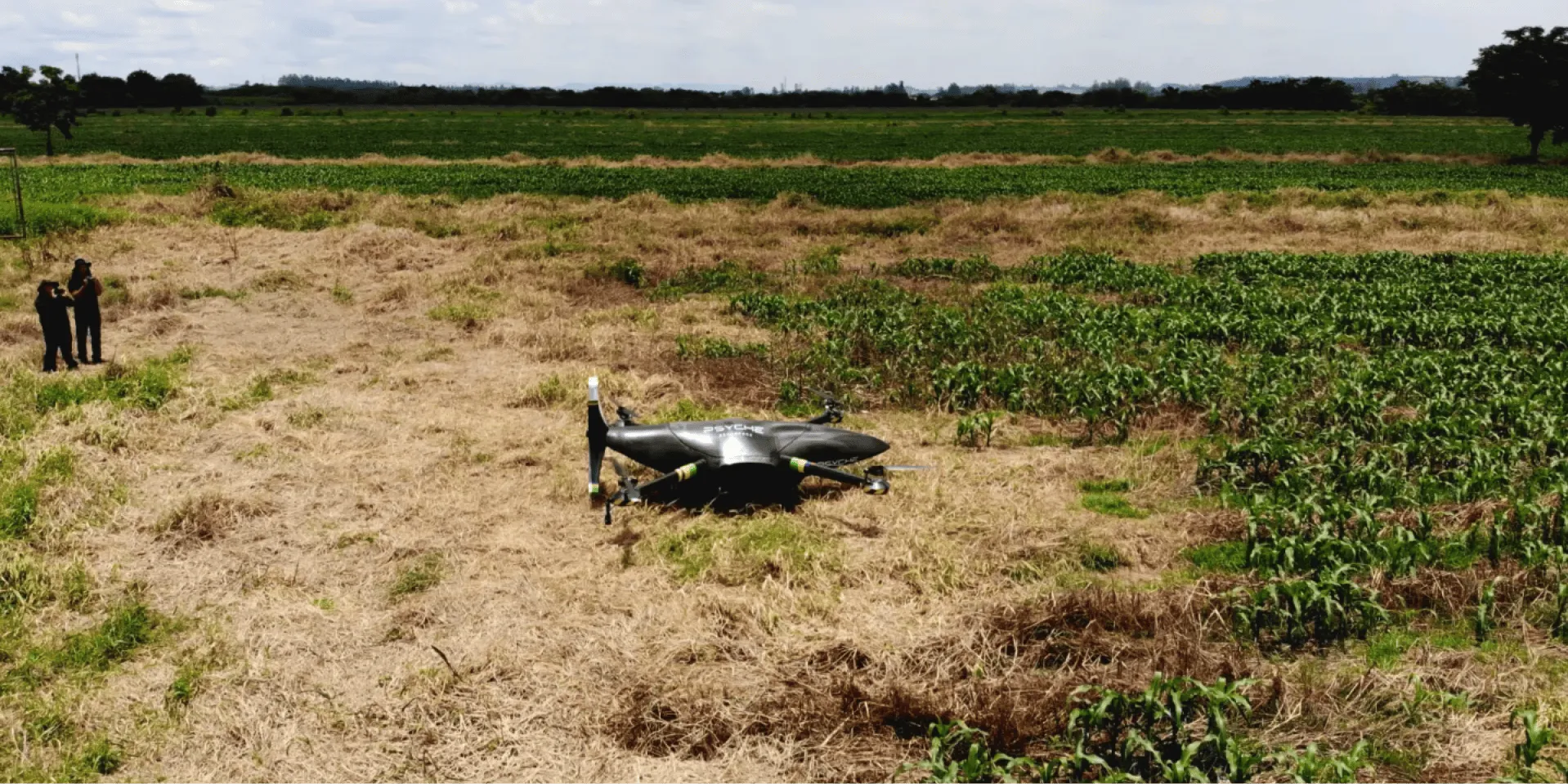 Voo e teste de pulverização com drone